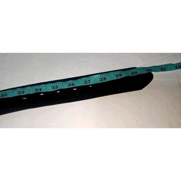 Silver Creek Collection Black Leather Belt 38 Solud Pattern USA - Picture 10 of 11